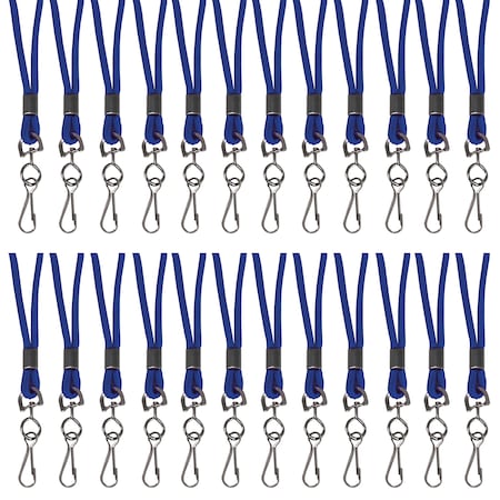 C-Line Products Standard Lanyard, Blue, Swivel Hook, PK24 CLI89315